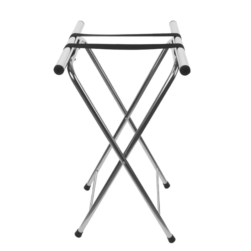 High Quality Black Nylon Strap Foldable Modern Portable Stainless Steel Luggage Rack Commercial Hotel Guest Rooms Durable