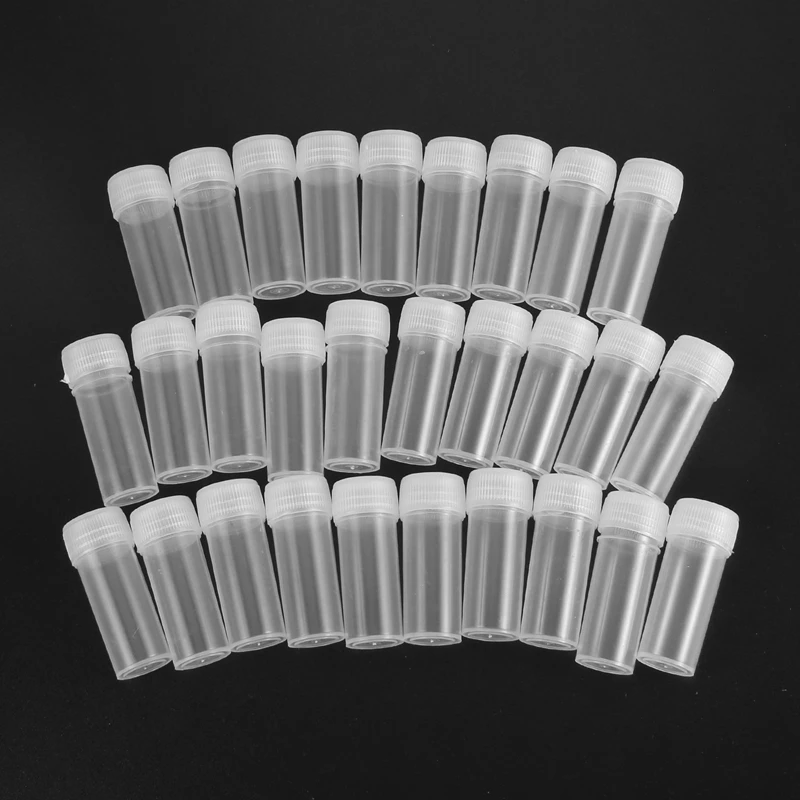 400 Pcs 5Ml Plastic Sample Bottles Potable Mini Clear Storage Case Vial Storage Container