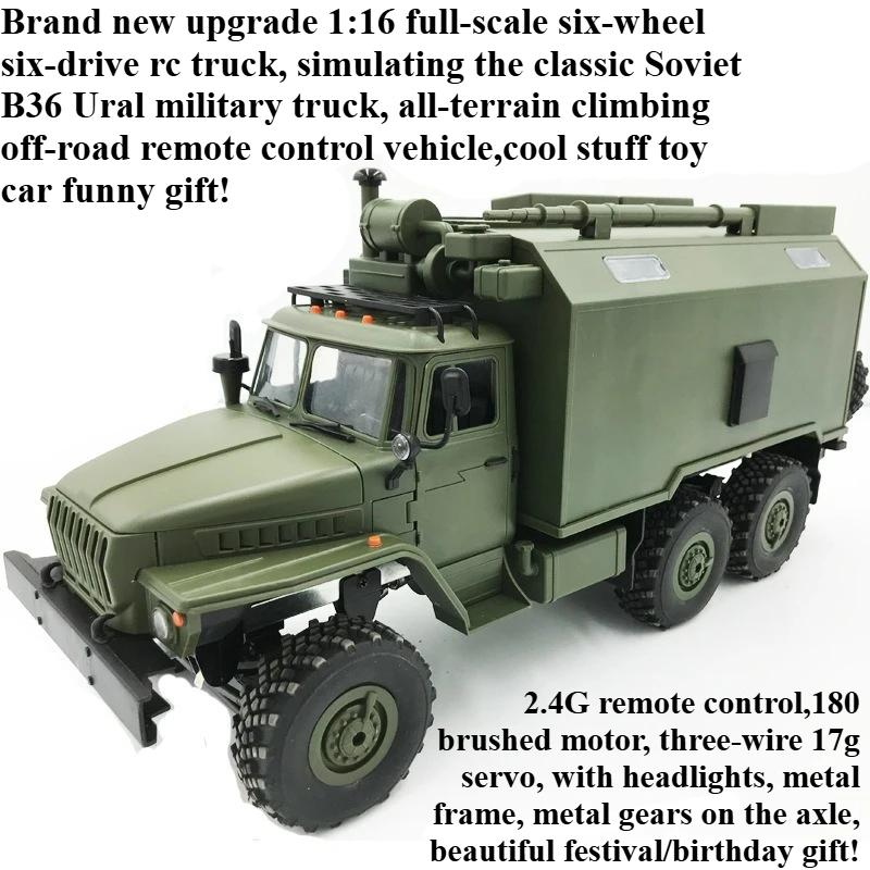 

Cool Stuff Toy Car Funny Gift-Kawaii 1:16 Alloy Climbing Off-road 6-wheel Rc Cars,Remote Control Car,Monster Truck,Toys for Kids