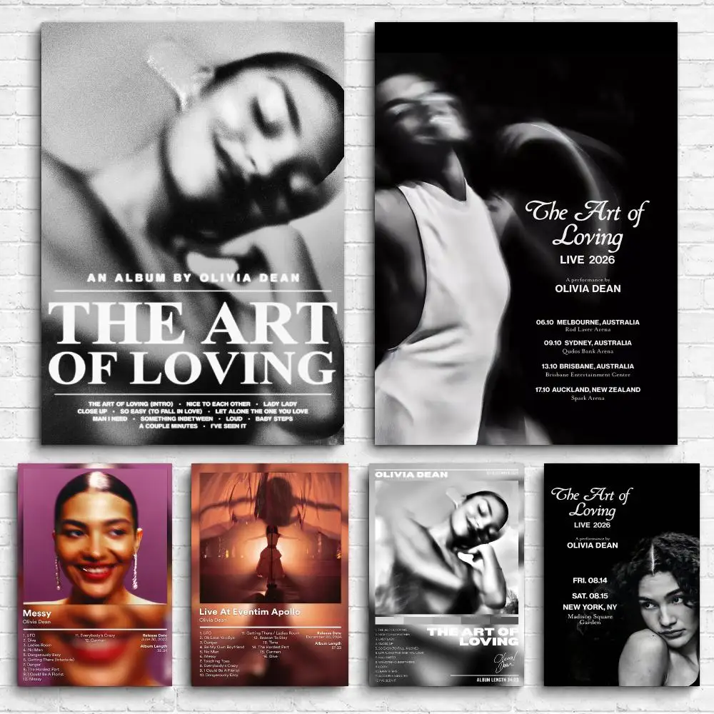 Singer Album O-Olivia D-Dean Framed Wall Painting Canvas Poster Ready to Hang Wall Art for Bedroom Living Room Home Decor Gift
