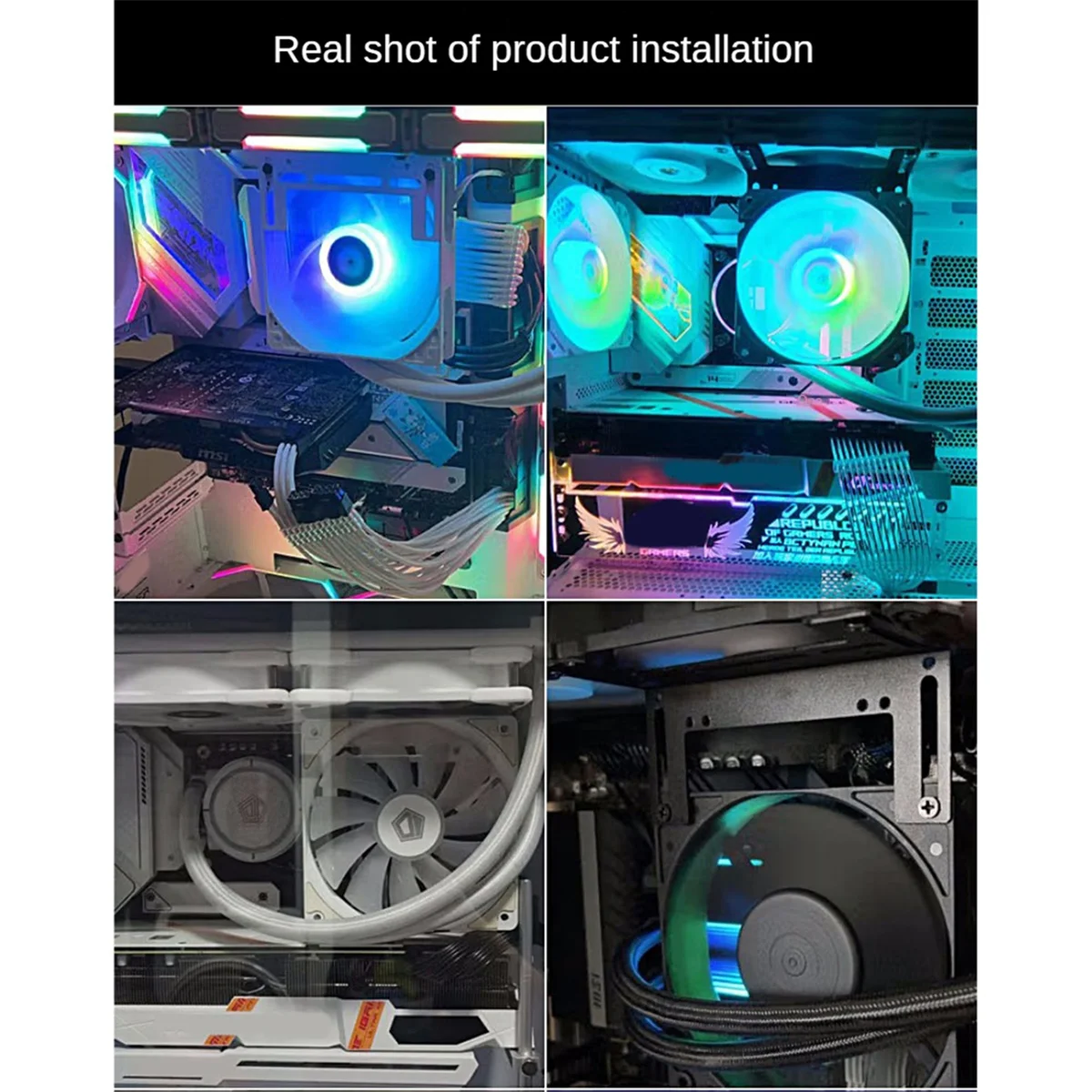 BFYLW 120mm RAM 모듈 냉각 펌프 라디에이터 지원 배수 저수지 장착 브래킷 홀더 방열판 팬 홀더 스탠드 흰색