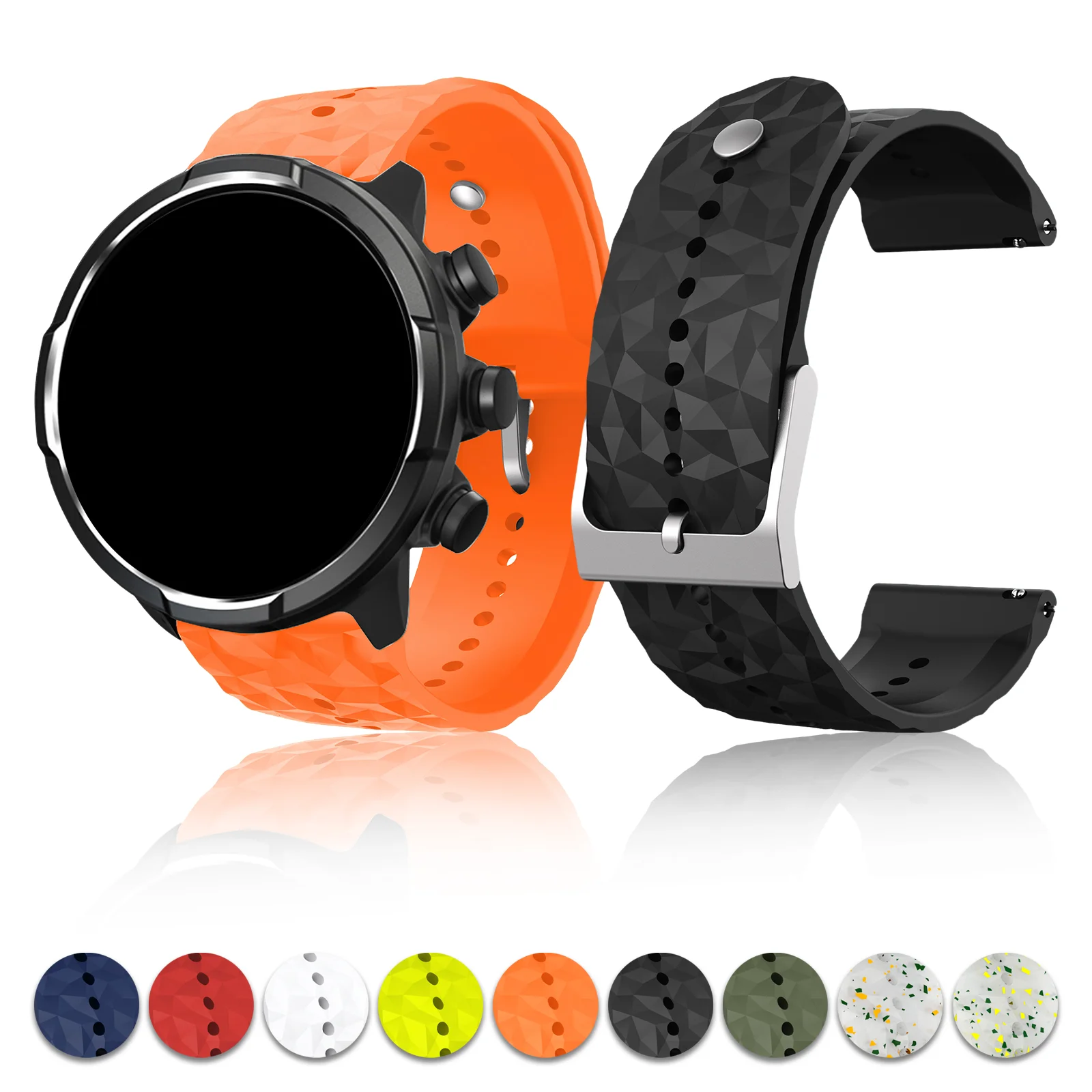 24mm Outdoor Breathable Sports Silicone Strap Band For Suunto 7/ 9 /D5 Spartan Wrist HR Baro Smart Watch Replacement Watchband