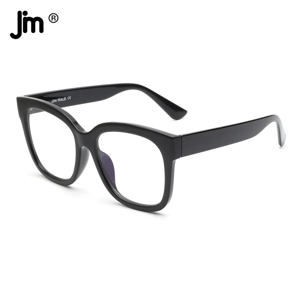 JM Vintage Oversized Square Anti Blue Light Glasses For Women Myopia Optic Prescription Eyeglass Frame 0 Diopter