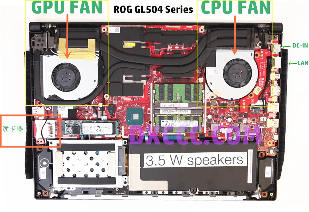 Ventilateur de refroidissement CPU pour ordinateur portable, pour ASUS ROG S5C GL504 GL504G GL504GS GL504GM GL504GV