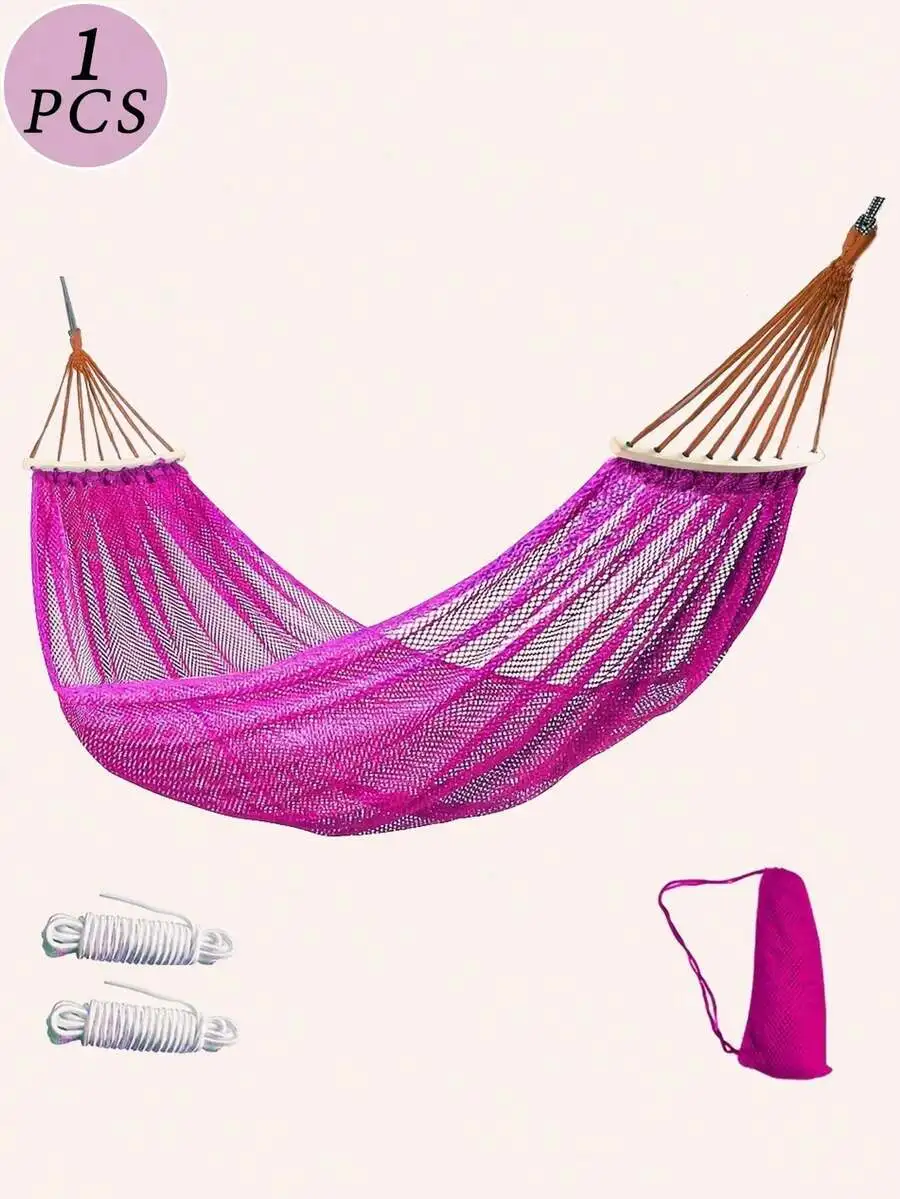 1 Piece Summer Ice Hammock - Double Wide With Storage Bag, Portable Anti-Rolling Design, Breathable Mesh For Outdoor Camping, Tr