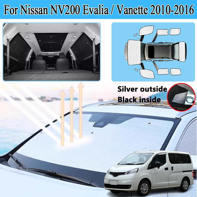 

Visors For Nissan NV200 Evalia Vanette 2010-2016 Full Privacy Window Windshield Curtain Anti-UV Windows Covers Auto Accessories