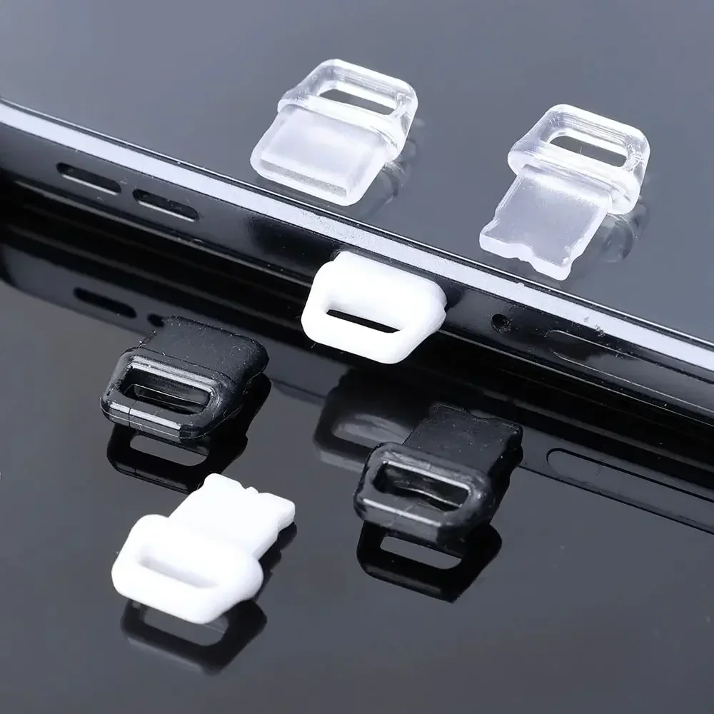 1PC PVC Anti Dust Plug Transparent Charge Port Cover for IOS Type C Universal Plugs Stopper Protection Cap Mobile Phone Pendant
