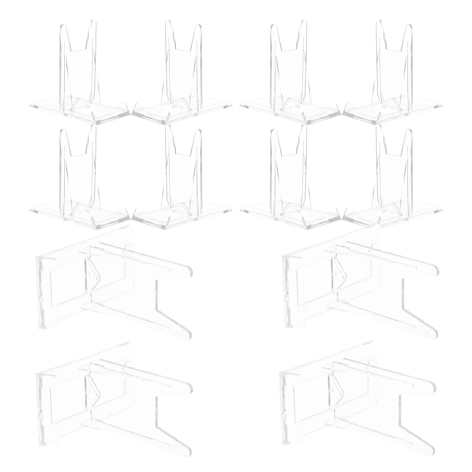 

12Pcs Transparent Clear Adjustable Plastic Display Stands for Plates Photos Business Cards Wedding Signage Desktop Frame Holders