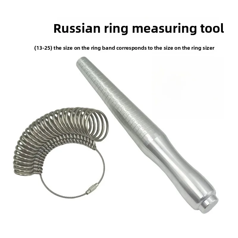 Russian Ring Sizer Set Finger Measuring Gauge Tool 1-17 Metal Mandrel Stick for DIY Jewelry Making Repair Gift
