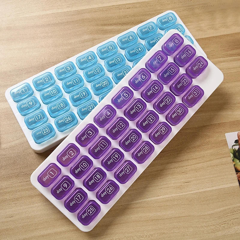 Removable Keyboard Shape Medicine Pill Case 31 Grids Monthly Pill Box  Tablet Dispenser Container Pill Organizer