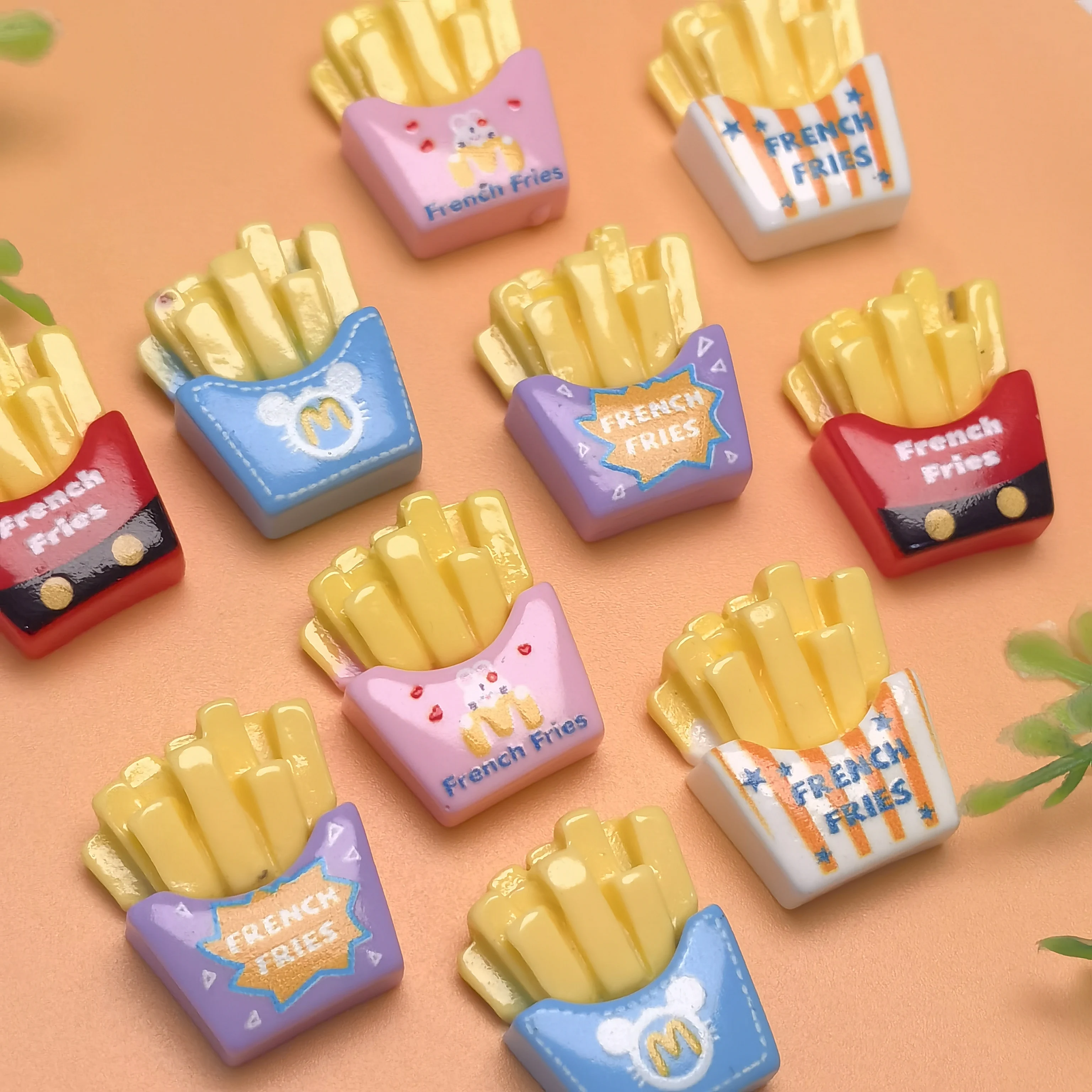 Mini Kawaii Resin Fried Chips Flat Back Cabochons Scrapbook Diy Party Hairpin Accessories Home Decoration Craft