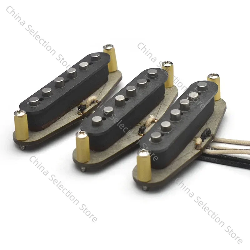 50S Style Staggered Single Coil Pickup ST Pickup Alnico5 Fiber Cardboard Wire Clip Pickup