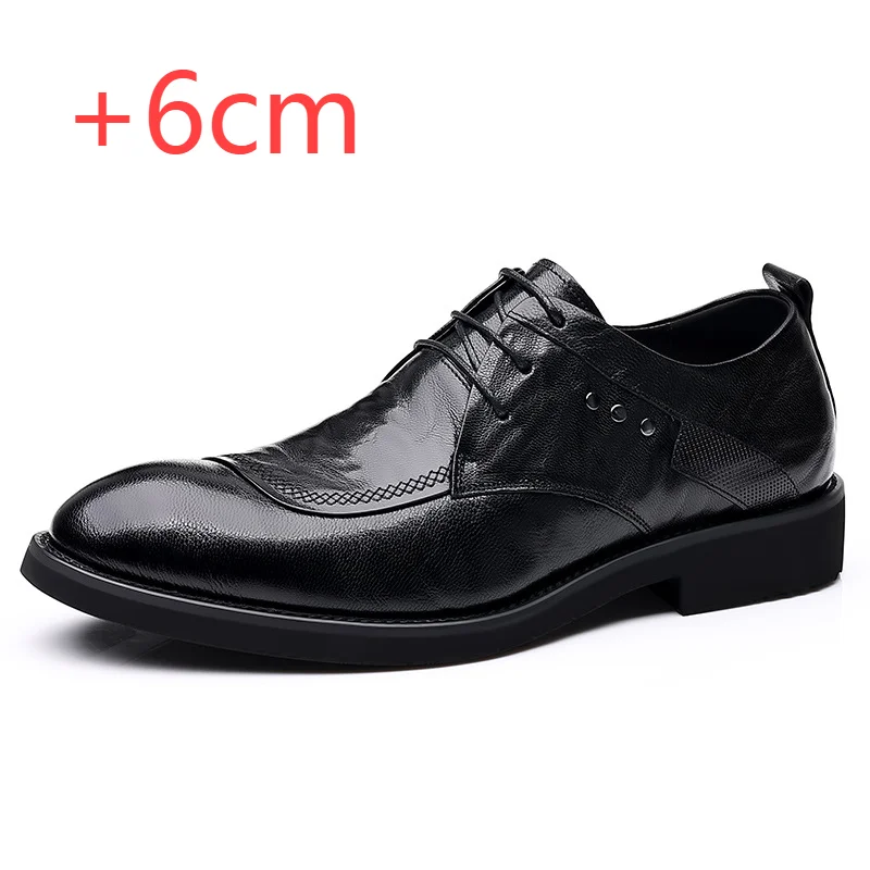 Men's Elevator Shoes 2025 Men Business Dress Shoes Height Increasing 6cm Invisible Inner Height Shoes Man Wedding Groom's Shoes