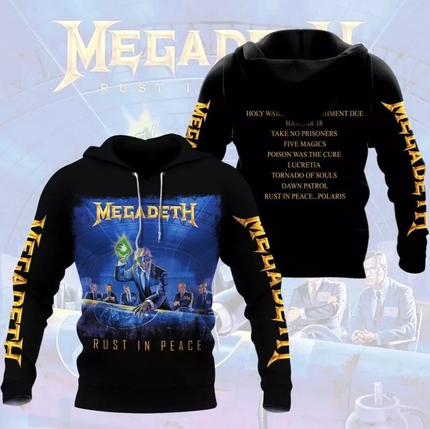 Popular Band Megadeth Hoodies Sweatshirts 3D Print Men/Women Hip Hop Tracksuit Boy Coat Casual Kid Hoody Pullover Men's Clothing