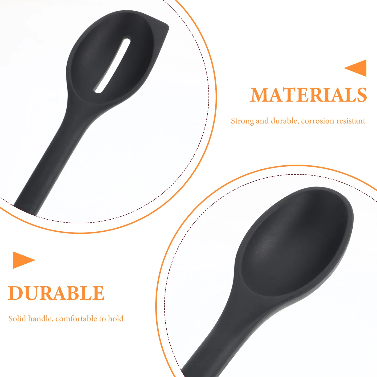 

1 set 1 Set Silicone Cooking Kitchen Slotted Spoon Household Mixing Spoon Multi-Function Compact Design Hang Hole Easy Storage