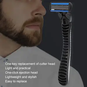 Stainless Steel Manual Razor Head, Double Borda Blade, Shaver, Beard, Mustache, Shaver, 6-Layer 10 Main Sales Barber Shop - №6