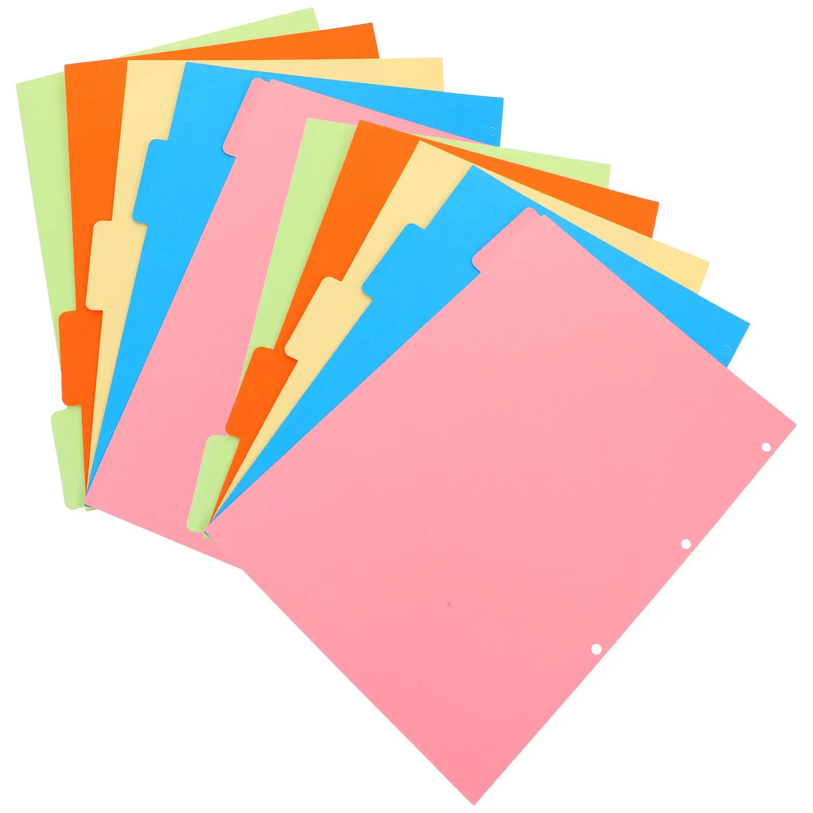 2Sets Colored Binder Dividers 4-Hole A4 Index Dividers for Notebooks Journals Reports Presentations Loose Leaf Paperboard Tabs