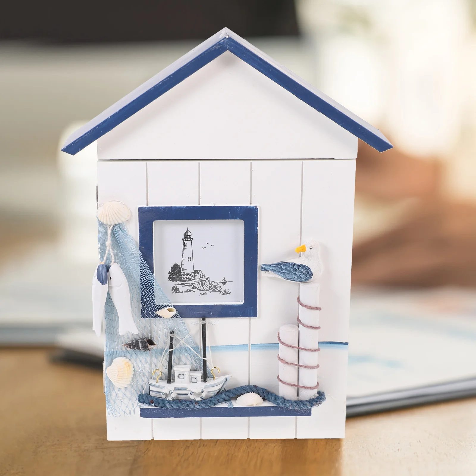 Decoration Key Locker Holder Sundries Storage Organizer Household Box Container Pine