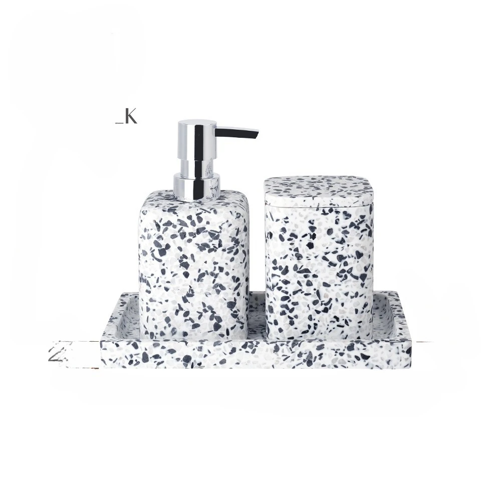 Nordic terrazzo bathroom toiletries set ins model room bathroom supplies set sink