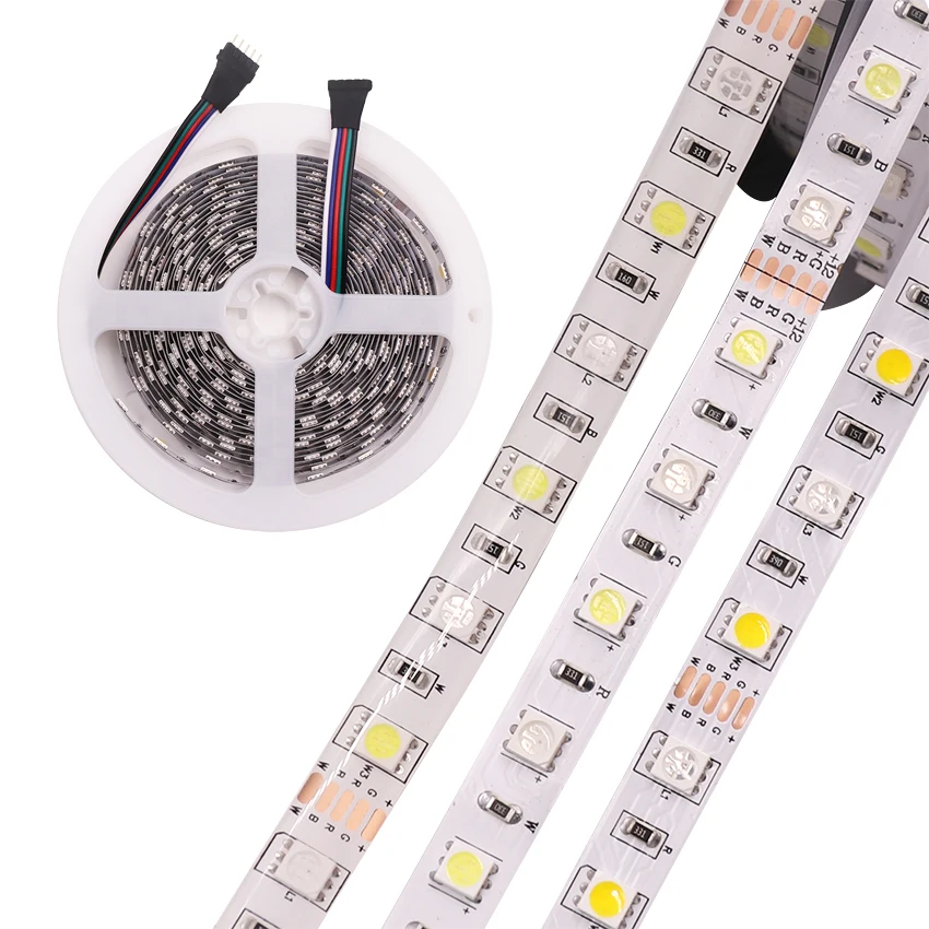 DC24V 12V 12mm10mm RGBW led strip light 5050 SMD 5M 300 led Waterproof flexible tape rope stripe light RGBWW RGB warm white