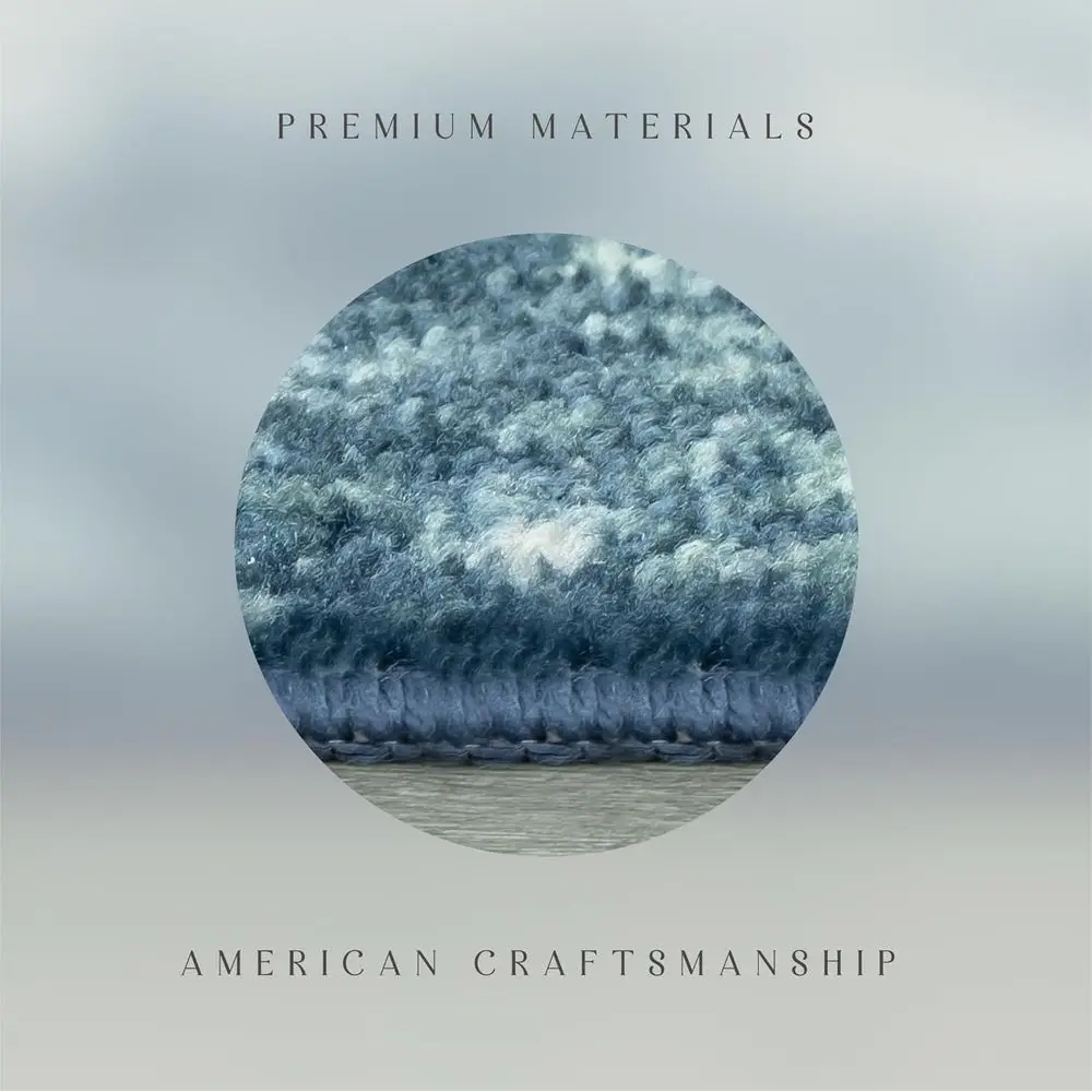 Contemporary Abstract Runner Rug - American-Made, Non-Slip Indoor Carpet for Corridor, Kitchen, Laundry, 2'6 x 10', Arctic Blue