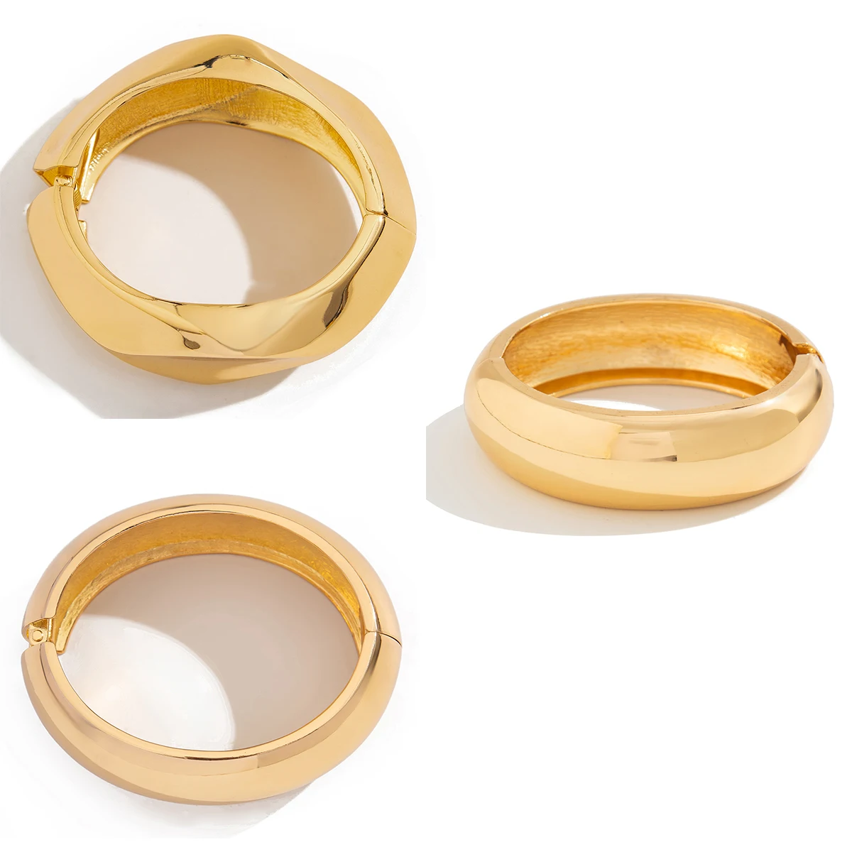 Ingemark Exaggerated Punk Heavy Metal Spring Bangles for Women Vintage Gold Color Arm Braceles Grunge Jewelry Steampunk Men New