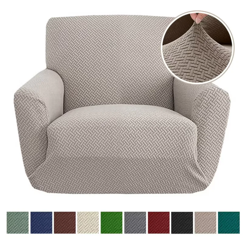 Jacquard Polyester Armchair Sofas Cover General Living Room Soft Covers Large 1 Seat Sofa Elastic Furniture Dinning Senior 1PC