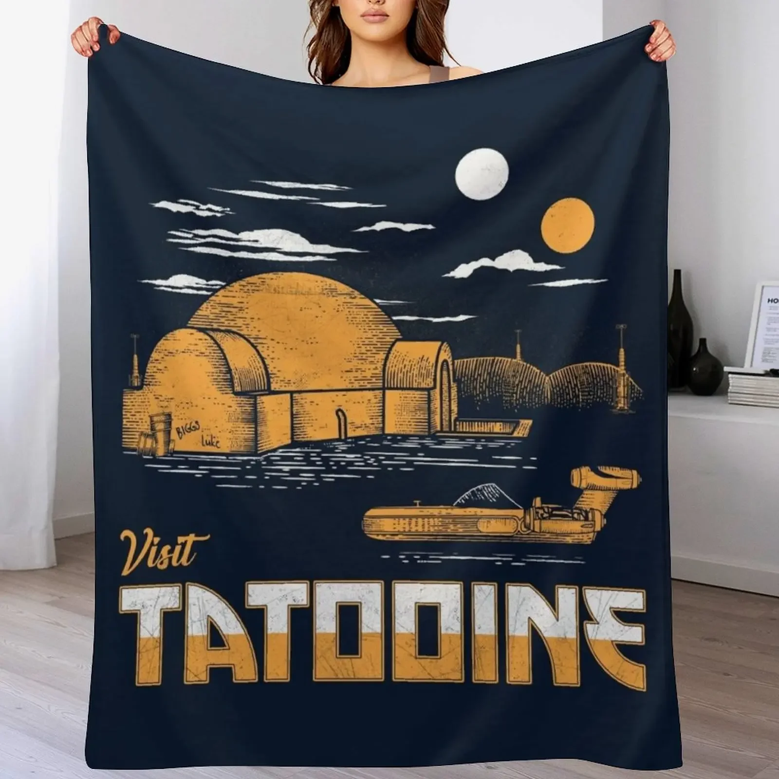 

Visit Tatooine Throw Blanket Spring Fall Cozy Throw Blanket for Couch