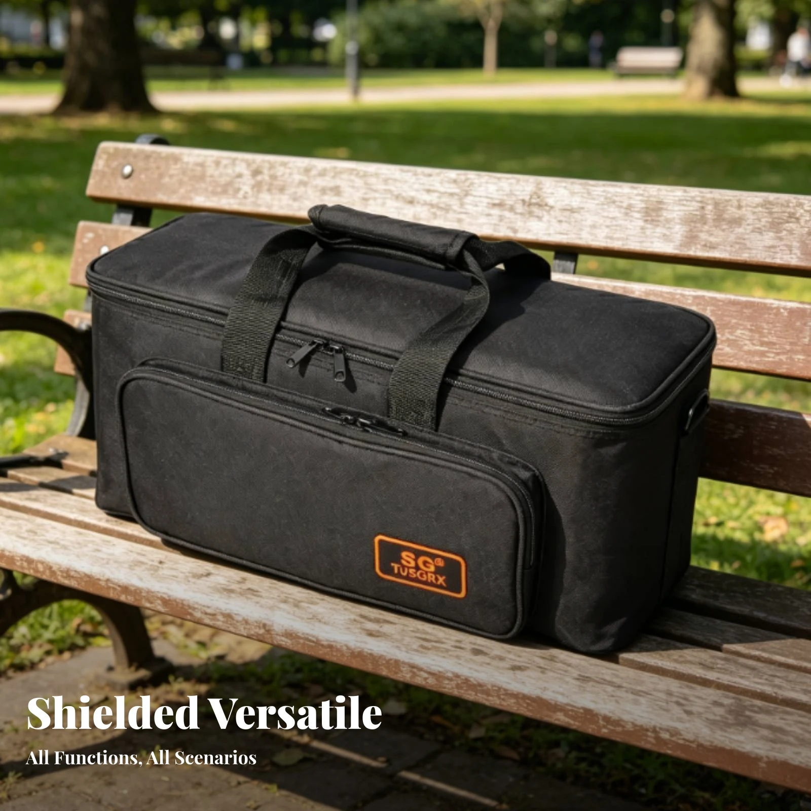 Transport Case Front Zippered Pocket Portable Amplifier Carrying Bag Detachable Shoulder Strap Portable Speaker Carrying Bag