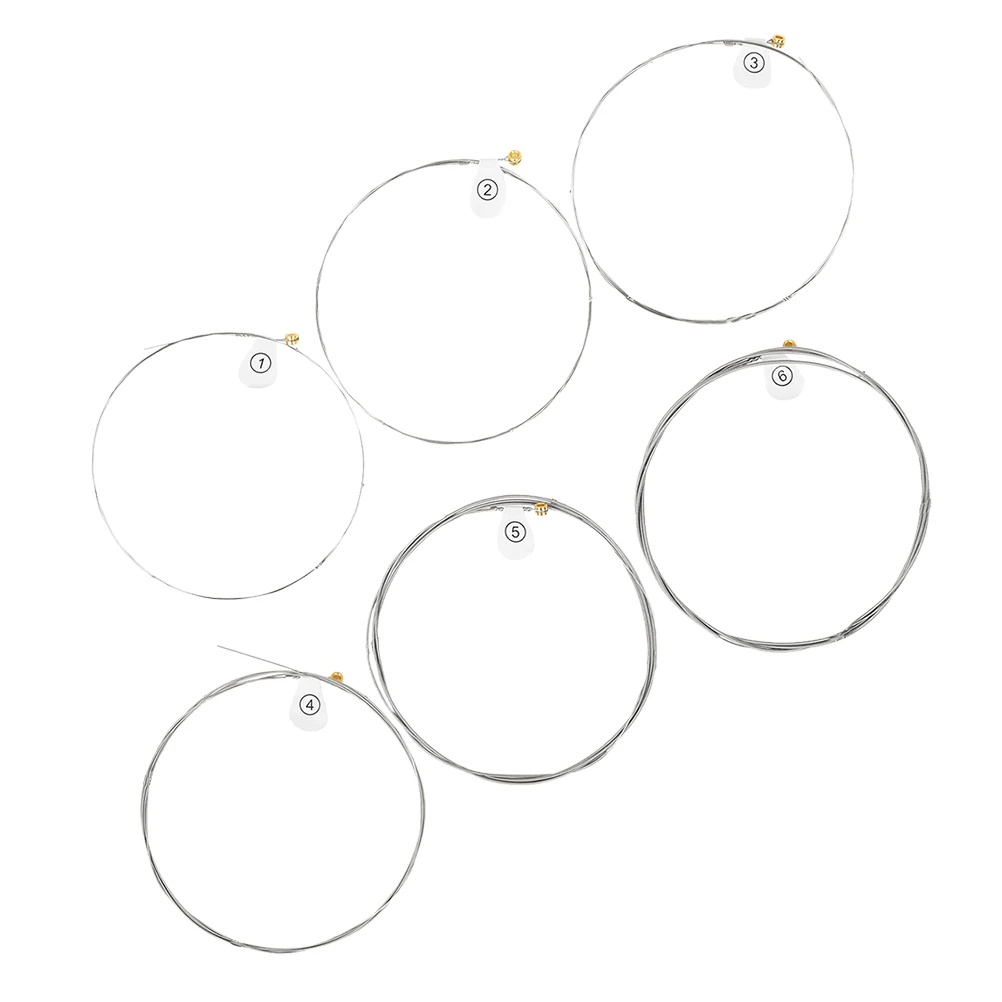 

6Pcs High Carbon Steel Core Coated Guitar Strings Durable Acoustic Folk Guitar Accessories Clear Sound Replacement