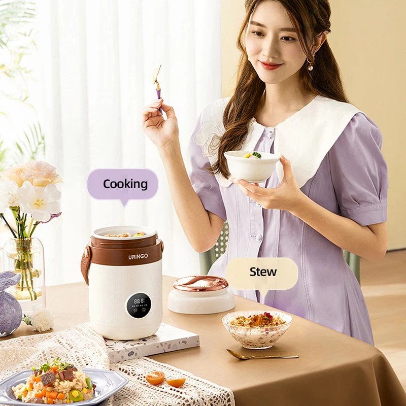 Portable Electric Stew Cup Intelligent Cooking Pot 1L Mini Kettle Slow Cooker Stewing Cubilose Porridge Soup Multi Cooker