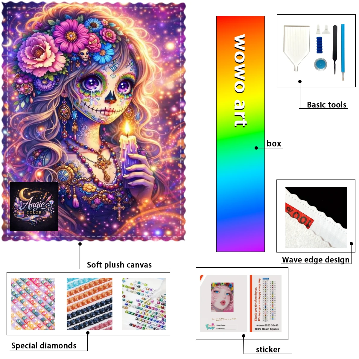 【Angie_ Diamond Art】La chica de la leyenda Crystal AB Rhinestone FD Rhinestone Perfect Resin Diamond