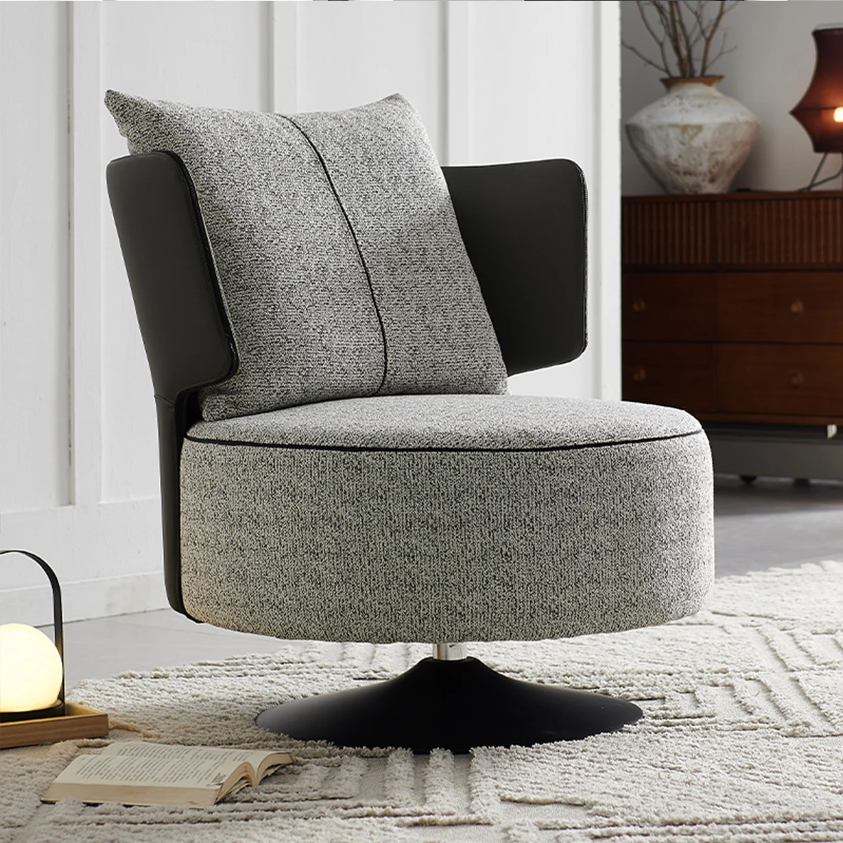 

Modern living room lounge chair classic fabric swivel chair elegant high-end office negotiation chair