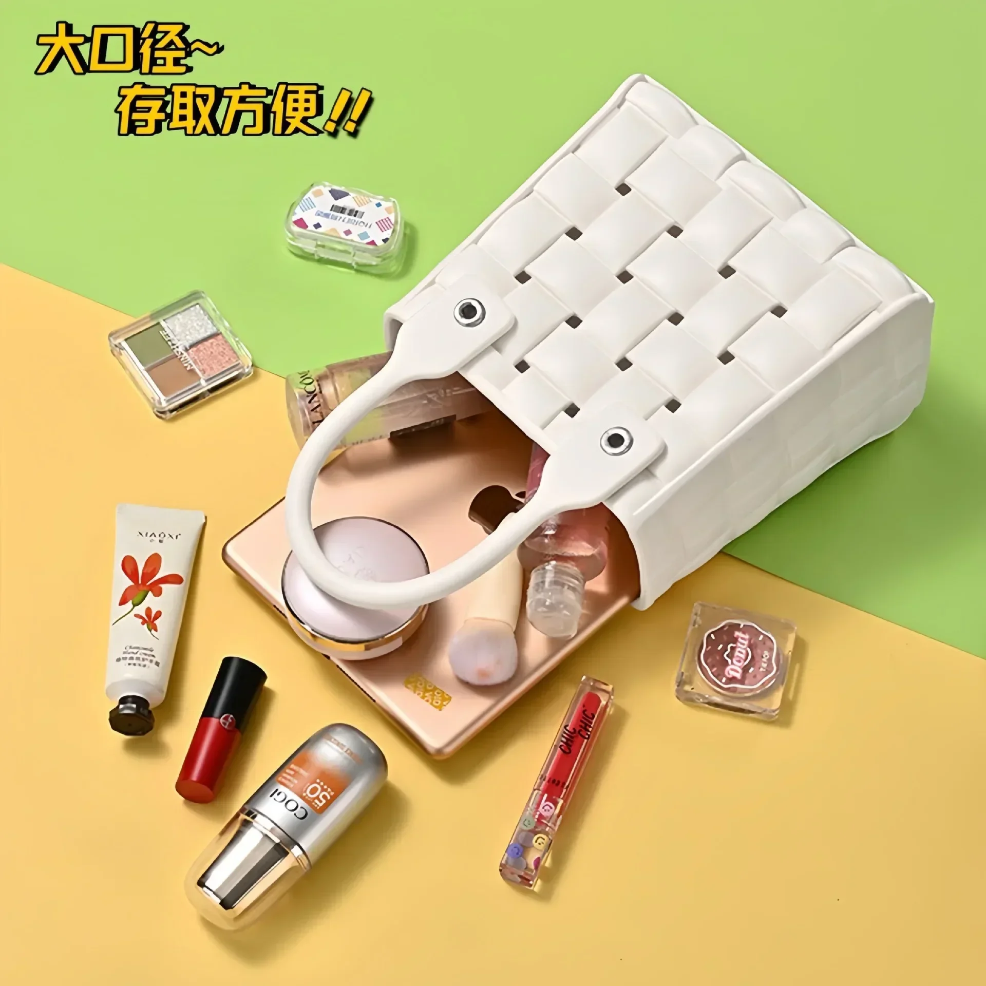 

Cross-border new EFROG grid rubber bag ladies travel portable EVA storage bag exquisite and easy to clean satchel.