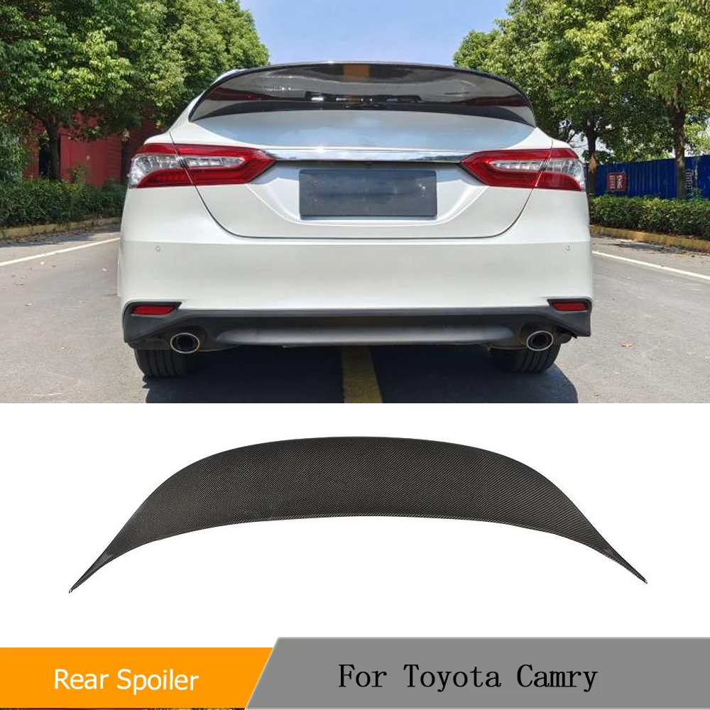 

Задний спойлер багажника автомобиля, крыло для Toyota 8-го поколения Camry 2018-2022, задняя крышка багажника автомобиля, широкий спойлер, крыло из настоящего углеродного волокна