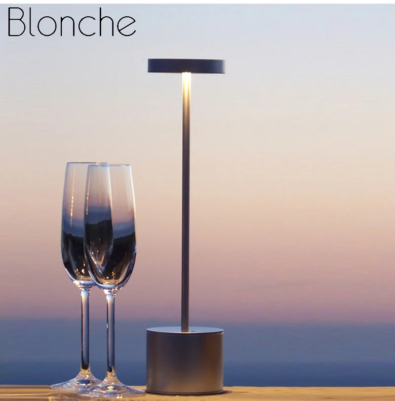 LED Bar Table Lamps Modern Restaurant Dinner Stand Light Fixtures Chargeable Portable Battery Desk Lamp Dining Room Home Decor