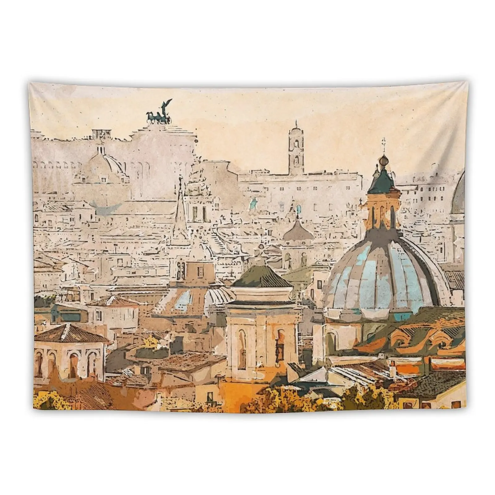 

New Rome Cityscape Tapestry Hanging Wall Tapestry Aesthetic Room Decors Tapete For The Wall Room Decoration Korean Style