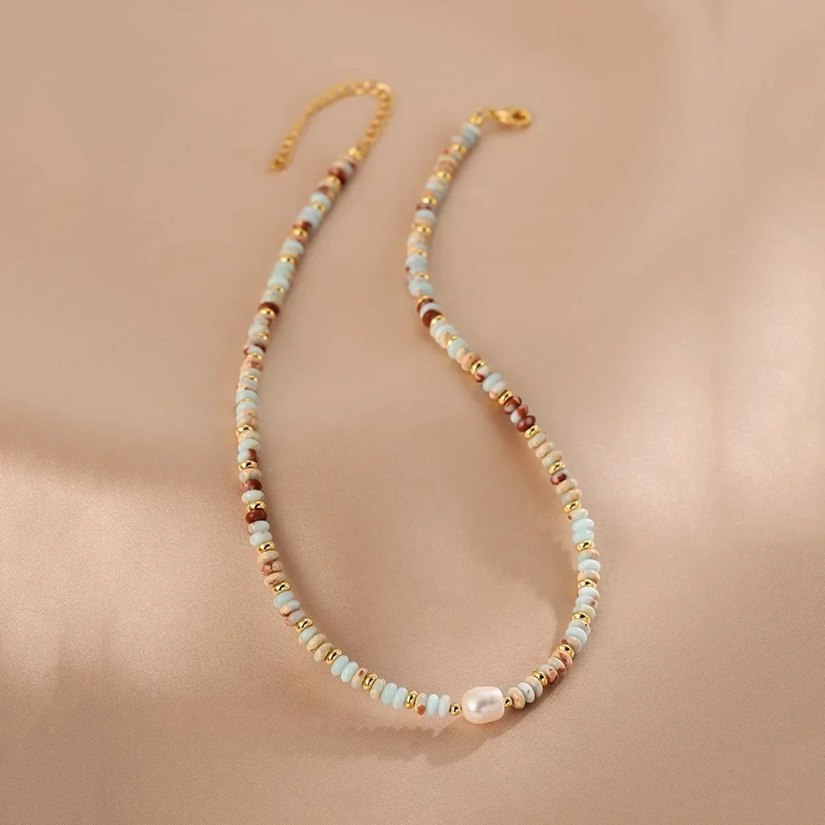 YWYC 7-8 مللي متر الأبيض لؤلؤ المياه العذبة القلائد للنساء الحجر الطبيعي الخرز 36 سنتيمتر 5 سنتيمتر تمديد سلسلة قابل للتعديل طوق القلائد #4