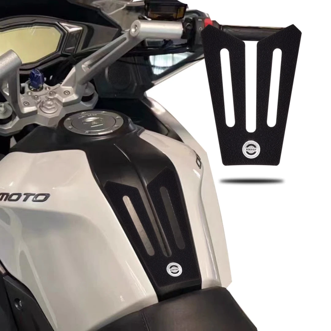 Für CFMOTO Guobin 650TRG rutschfeste, verschleißfeste Fischgrätenaufkleber, schwarze modifizierte Motorrad-Kraftstofftankaufkleber