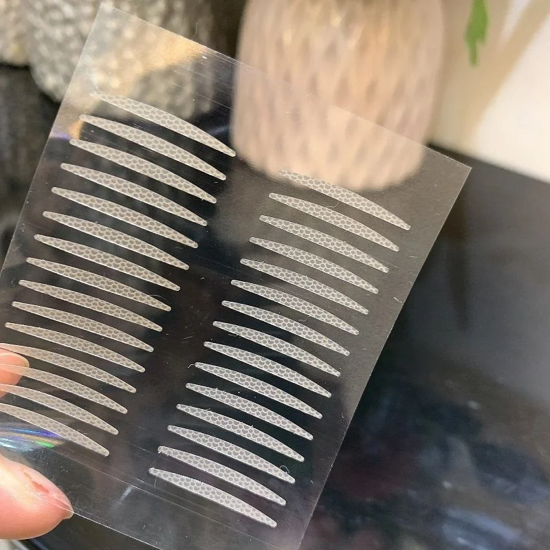 สติกเกอร์เปลือกตาสองชั้นที่มองไม่เห็นโปร่งใสตาโตธรรมชาติยกสติกเกอร์เปลือกตาสองชั้นลูกไม้ตาข่ายไร้รอย