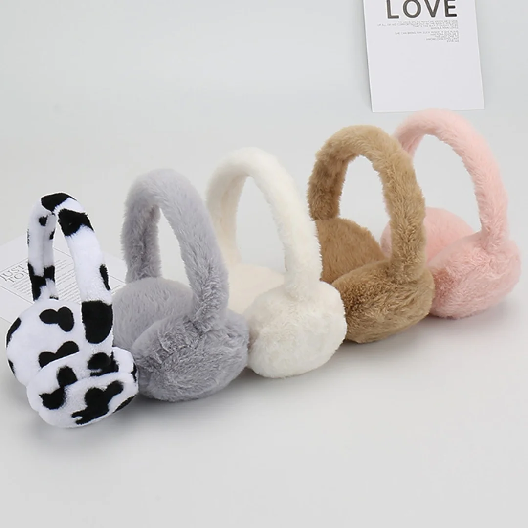 Simple Solid Color Earmuffs Winter Warm Soft Plush Earmuffs Anti-Freeze And Windproof Earflap for Women Thickened Ear Muff