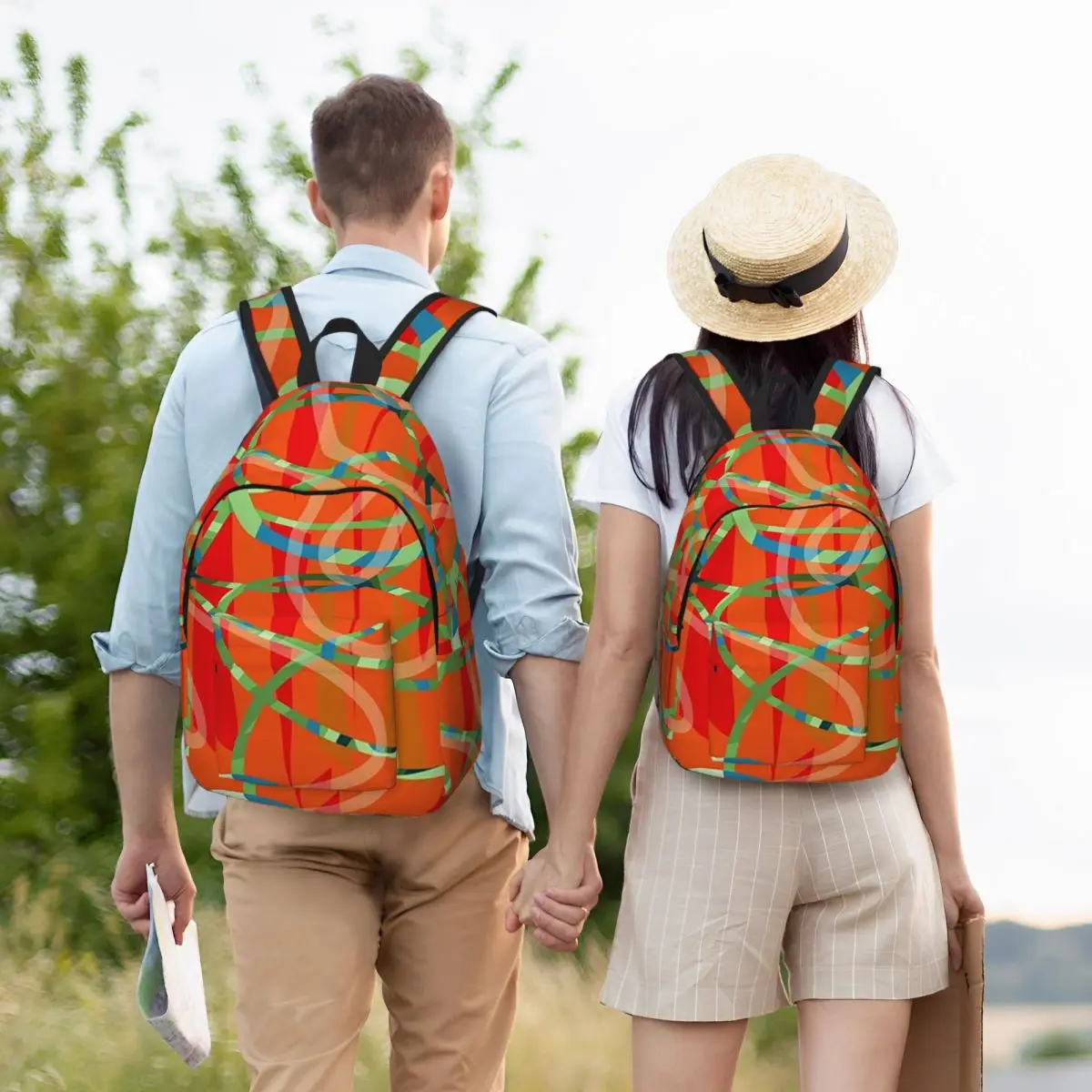 Colorful Abstract Line Backpack Hot Sale Daypack Large Capacity Kids BookBag School Bag Shoulder Bags for Men Women