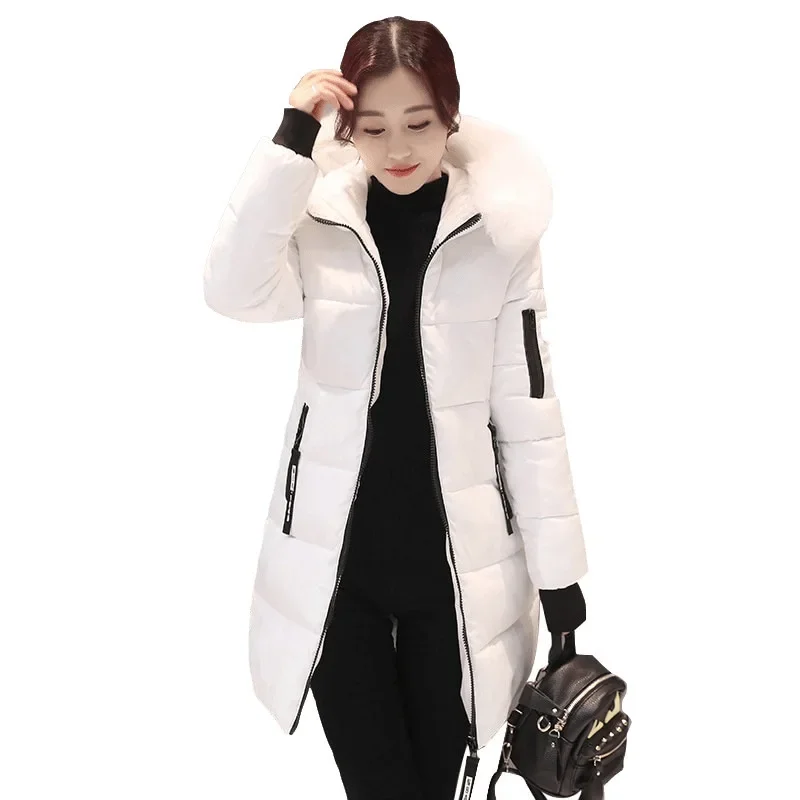 Parka Women 2024 Winter Coats Long Cotton Casual Fur Hooded Jackets Women Thick Warm Winter Parkas Female Overcoat Coat