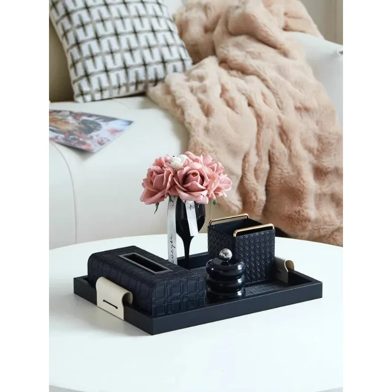 High-end living room paper towel box, coffee table, home drawer box set, remote control storage box, cream-style second-hand