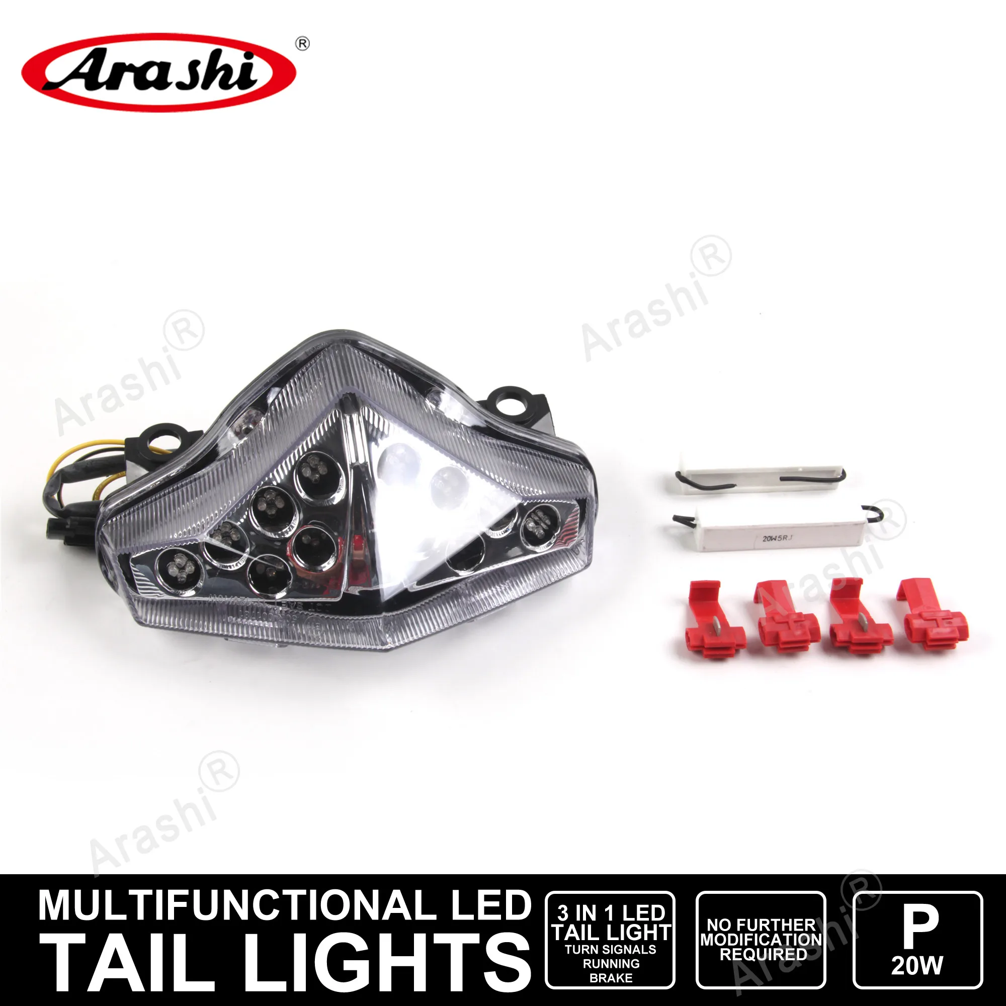 Arashi For KAWASAKI 2010-2012 EX650 EX-650 EX 650 Motorcycle Turn Signal Tail Lights LED Brake Lamps