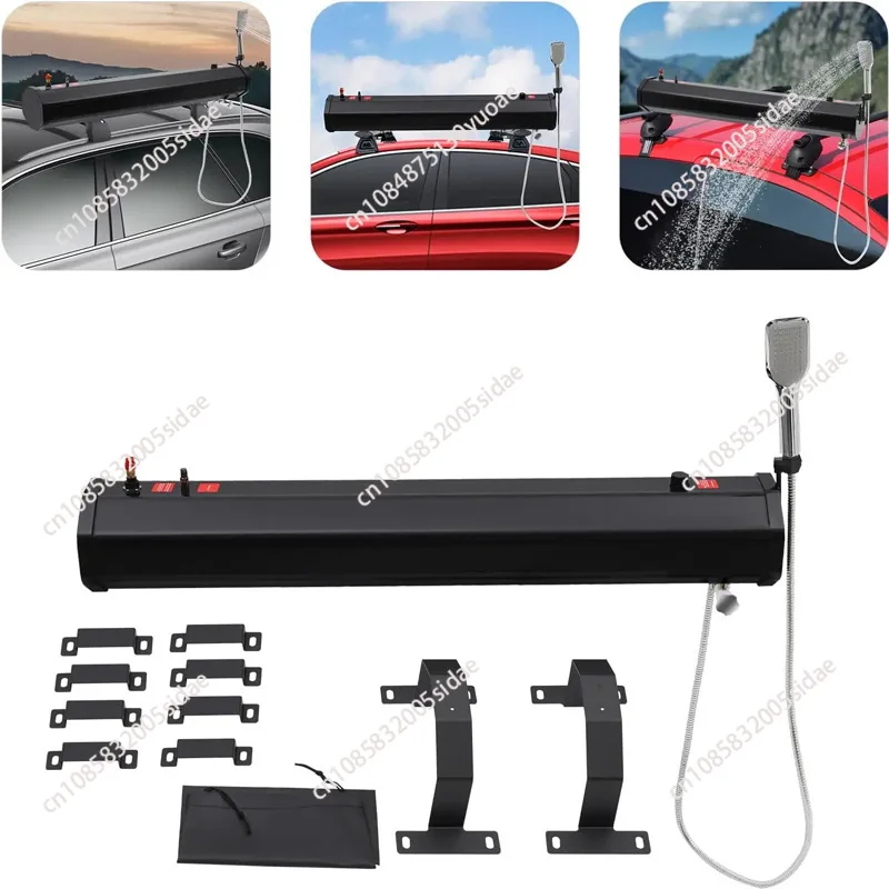 30L PVC Car Roof Water Tank Solar Camping Shower Portable Outdoor Road Trip for RV Van Off-Grid Camp Water Storage Accessory