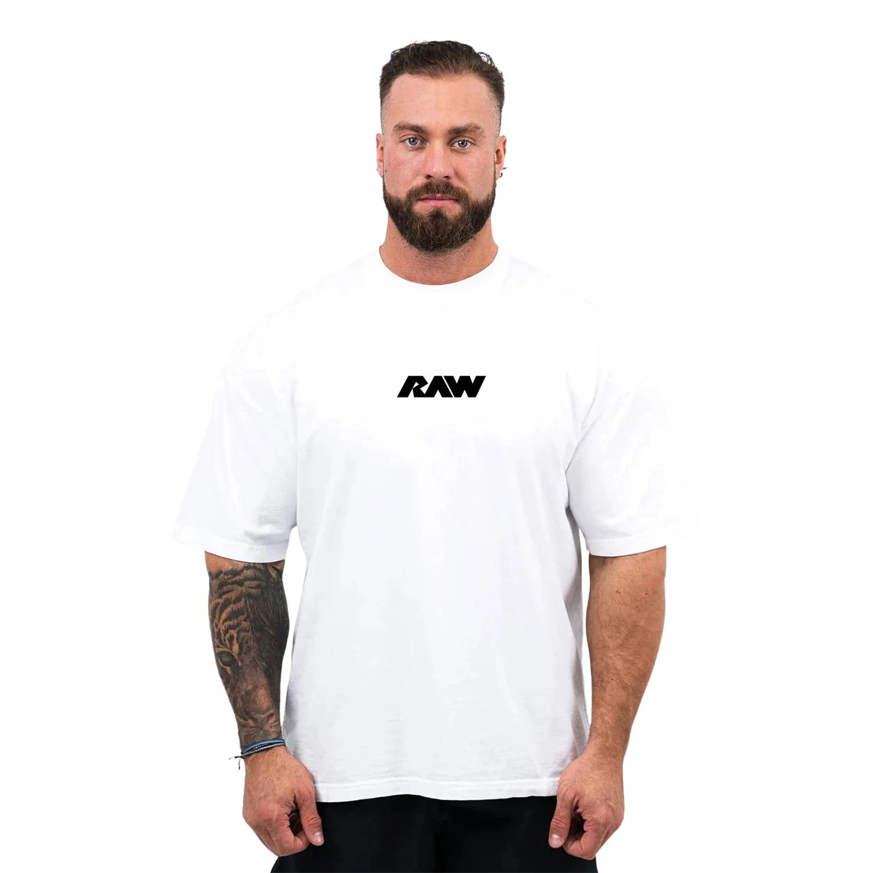 T-Shirt „Raw Nutrition From The Ground Up“, GYM-Grafik, Baumwoll-T-Shirt, hochwertiger, luxuriöser Unisex-Stil, sowohl für Männer als auch für Frauen – Detail 3