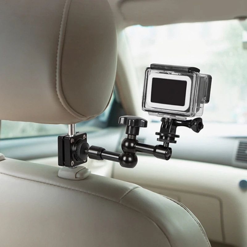 Video Recording Vehicle Adjustable Angle Interior Car Camera Holder Vloggings Camcorders Access Headrest Mount