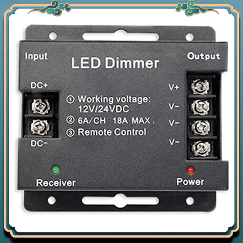 ABJG-18A LED Monochrome Controller Dimmer 12V 24V With RF Wireless Touch Remote Control For Single Color Light Bar