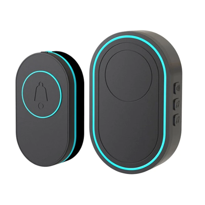 Intelligent Wireless Doorbell Home Welcome Doorbell Waterproof Smart Door Bell Chime Waterproof Emergency Button US Plug Durable